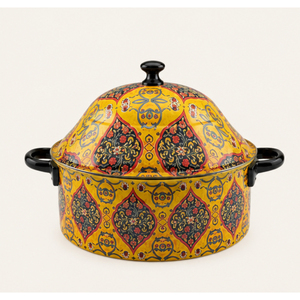 Hot Pot Casserole Stainless Steel Food <b>Warmer</b> Traditional Decorative Pattern Enamel Coated <b>Buffet</b> Serving Dish for Middle East - Product Image 3
