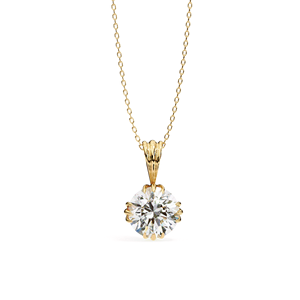Pendentif en diamant rond brillant cultivé en laboratoire, couleur E, or massif avec certification IGI, pour homme et femme, fiançailles, mariage et cadeau - Product Image 6