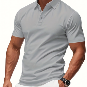 Men's Navy <b>Blue</b> Printed Casual Shirt Breathable Short Sleeve Golf Business Wear Urban Style Lightweight Comfortable Summer - Product Image 3