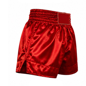 Pantalones Cortos de Muay Thai para Hombre CuRed, Tejido Satinado, Cintura Alta, Elásticos, Transpirables, Color Sólido, Estilo Casual Deportivo - Product Image 2