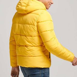 เสื้อแจ็คเก็ตพัฟเฟอร์สีเหลืองคุณภาพสูงสำหรับผู้ชาย มีฮู้ด ซิป และกระเป๋าข้าง 2 ด้าน อุ่นสบาย 100% เหมาะสำหรับกิจกรรมกลางแจ้ง - Product Image 3