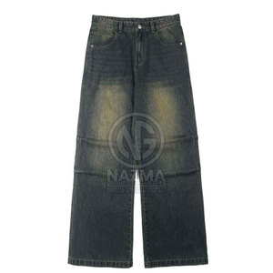 Unique Style Custom Made Men Casual <b>Button</b> <b>Fly</b> Baggy <b>Jeans</b> Pants-100% Cotton Customizable Colors & Sizes - Product Image 4