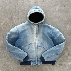 Sudadera con Capucha de Mezclilla para Hombre, Mezcla de Algodón Lavado, Estilo Casual, Ropa de Calle, Moda Relajada - Product Image 6
