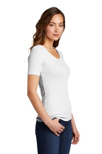 Camiseta de manga corta con cuello redondo para mujer, blanca, de punto, informal, de color liso, básica, de alta calidad, al mejor precio. - Product Image 2