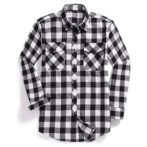 Chemises en flanelle à manches longues pour hommes, design à carreaux renforcé et cousu, produit fiable, chemises boutonnées. - Product Image 1