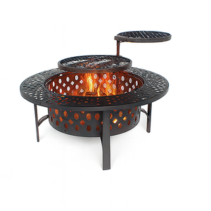 Foyer en acier inoxydable avec barbecue durable pour le chauffage et le camping de patio de jardin extérieur pour la cuisson de pizza - Product Image 1
