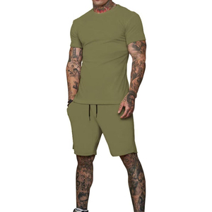 Conjunto de Camiseta y Pantalones Cortos de Punto para Hombre, con Bloques de Color, Cuello Polo, Transpirable, Antiarrugas, Casual, Verano, con Logotipo Personalizado al por Mayor - Product Image 3