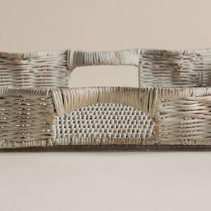 Bandeja de ratán hecha a mano en Vietnam, color blanquecino, bandeja rústica de mimbre para decoración de mesa y organización de almacenamiento - Product Image 4