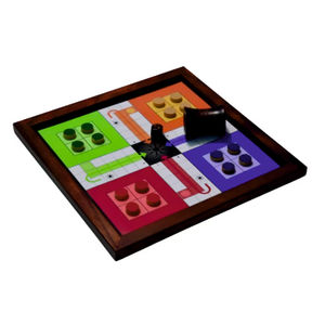 Juego de Mesa Ludo de Madera Hecho a Mano con Caja de Almacenamiento, Juego de Mesa Familiar Clásico |   Ludo de Madera Ecológico para Niños y Adultos - Product Image 5