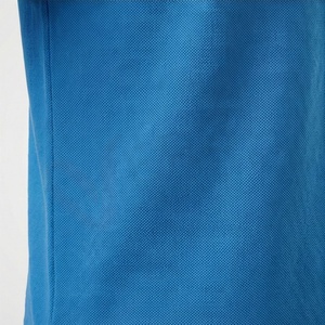 Polo à manches courtes bleu pour homme, en coton piqué respirant, design tricoté uni, poche, coupe classique - Product Image 5