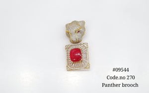 09544 Broche de Pantera Verde con Doble Piedra, Colgante de Circonita Cúbica, Broche de Joyería con Cierre, Pin de Animal para Regalo y Uso en Fiestas - Product Image 3