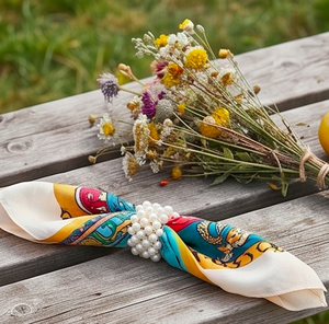 Anneau de serviette élégant en perles pour la décoration de table, usage quotidien, fêtes et mariages, parfait pour les occasions élégantes - Product Image 5