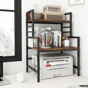 Heavy Duty 3-Tier Microwave Stand with 2 Open <b>Shelves</b> and Metal Frame Elegant Ladder <b>Shelves</b> - Product Image 6