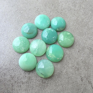 Crisoprasa Verde Natural, Cabujón Redondo, Piedra Preciosa de Grado AAA, Parte Posterior Lisa y Plana, Piedra Calibrada para Anillos y Colgantes - Product Image 2