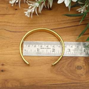 Brass Magnetic Cuff Bracelet Sanskrit <b>Engraved</b> <b>Bangle</b> Spiritual Yoga Bohemian Gold Cuff Unisex - Product Image 2