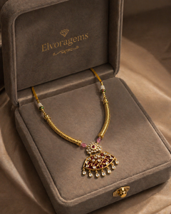 Ethnic 18K Gold Plated Flower Design Necklace <b>Set</b> with Zircon Stones and <b>Pearls</b> for Women Wedding Jewelry - Product Image 5
