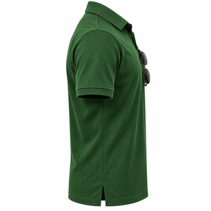 <b>Men</b> <b>Green</b> Short Sleeve Knitted <b>Polo</b> <b>Shirt</b> Solid Color Casual Button Down Design Regular Fit - Product Image 3