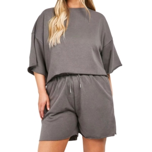 Custom Short Set New Summer Clothes 2 Piece Sets for Women Short Pants and Crop Top Cotton Women's Twin Set - Product Image 1