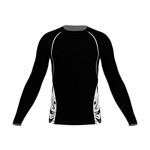 High Quality Custom Sublimation Printed <b>Men's</b> MMA Long Sleeve Rash Guard Polyester/Nylon High <b>Compression</b> - Product Image 6