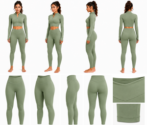 High Quality Womens Yoga Set 2 Piece Seamless High Waist Leggings Sports Bra Moisture Wicking Breathable Four-Way Stretch - Product Image 6