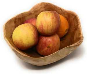 Frutero Artesanal de Madera de Olivo Tallado a Mano con Borde Natural, Tazón Rústico de Madera para Servir, Vajilla con Textura Única para el Hogar y la Cocina - Product Image 1