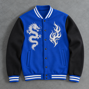 Chaqueta Universitaria de Béisbol, Uniforme Escolar, Ropa de Club, Ropa Casual, Ropa de Calle, Estilo Letterman, Parches de Chenilla - Product Image 1