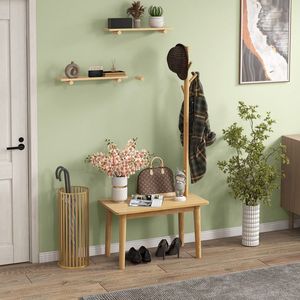 Tavolino 2-in-1 in Legno Massello con Appendiabiti, Versatile Tavolino d'Appoggio per Arredamento Casa - Product Image 2