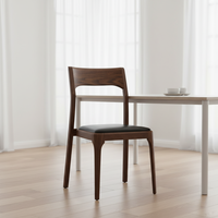 Chaise de salle à manger moderne en bois massif avec revêtement en cuir PU, empilable et portable, design écologique pour la maison, le bureau et les événements