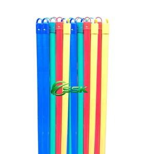Manche de balai en bois d'eucalyptus droit de haute qualité, écologique, avec tête de balai en PVC coloré, 120 cm, poils rigides, compétitif - Product Image 6