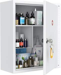 Armoire murale moderne en acier inoxydable pour atelier, trousse de premiers secours d'urgence, boîte de rangement médicale, écologique, avec serrure à clé - Product Image 1