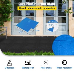 24 "x 24" poliuretano cemento stampaggio stuoie Set 4 pz realistico ardesia Texture in calcestruzzo timbri per il paesaggio Decking - Product Image 4