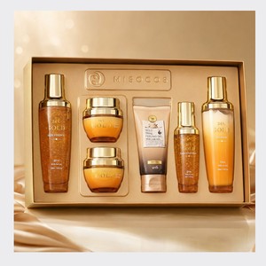 Set de cuidado de la piel coreano K-Beauty Misocos Groa de 6 piezas, hecho en Corea, productos de cuidado de la piel unisex dorados. - Product Image 4