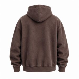 เสื้อฮู้ดดี้ผ้าคอตตอนพรีเมียมทรงโอเวอร์ไซส์ สไตล์สตรีทแวร์ ย้อมสีแบบแอซิดวอช สำหรับฤดูหนาว  รักษ์โลก เนื้อผ้าหนา  แบบยูนิเซ็กส์ สีซีดจาง - Product Image 2