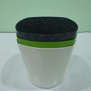 Cement-Style Short Square <b>Planter</b>, Sturdy Look, <b>Plastic</b> Material - Product Image 1