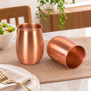 Verre à boire en cuivre artisanal de luxe, vaisselle traditionnelle pour l'eau, les jus, les boissons, pour la maison, la salle à manger et l'hôtellerie - Product Image 1