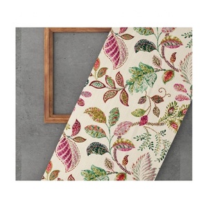 Hecho a medida bordado Boho Hawaiano Floral hoja de palma impresa tela popelina Lite peso hacer a pedido 2024 100% tela de algodón - Product Image 3