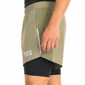 Men's Double <b>Layer</b> Shorts Premium Quality Double <b>Layer</b> Quick Dry Breathable Lightweight Custom Made Men Double <b>Layer</b> Shorts - Product Image 3