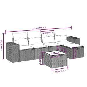 Conjunto de Sofás Modulares Grandes de Ratán Sintético Beige para Jardín, Muebles Modulares Cómodos para Exteriores - Product Image 4