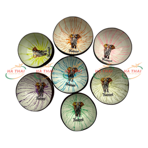 Cuencos de Coco Lacados Pintados a Mano Auténticos, Hechos a Mano con Técnica Artesanal Tradicional, Pedidos al por Mayor, OEM/ODM Disponible - Product Image 6