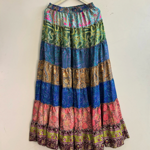 <b>Patchwork</b> Boho Gypsy Women <b>Skirt</b> Flare Maxi <b>Skirt</b> Dance <b>Skirt</b> Floor Length - Product Image 1