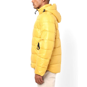 Custom Made Hooded Canvas Puffer Jacket for Men Women OEMODM <b>Quilted</b> <b>Winter</b> Coat with Front Logo Outdoor Warm Wear - Product Image 6