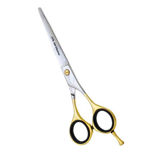 Ciseaux de coiffure en acier inoxydable avec repose-doigts amovible, manche doré, ciseaux de barbier haut de gamme, ciseaux de coiffure professionnels - Product Image 1
