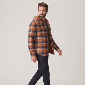Men's Plaid Hooded Shirt <b>Jacket</b> With Sherpa Lining Front Pockets Plaid <b>Jacket</b> Casual Winter Wear Plaid <b>Flannel</b> <b>Jackets</b> Men - Product Image 5