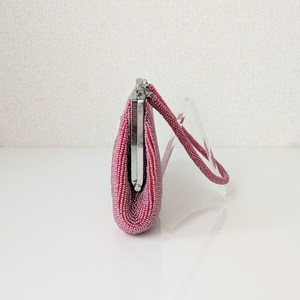 <b>Pink</b> Beaded Clutch Bag With Floral Embroidery Pattern Classic Style Handbag For Wedding Favors Trendy handbag Women fashion - Product Image 5