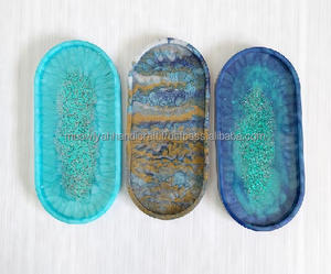 Plateau en résine de qualité supérieure Plateau en résine rectangulaire rond personnalisé Plateau de service à thé - Product Image 1