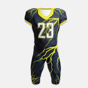 Ensemble d'uniformes de football américain personnalisés par sublimation pour garçons et adultes - Tissu respirant à séchage rapide et anti-humidité en Spandex/Polyester - Product Image 2