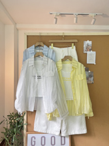 SUBICI 4831209 Conjunto de 2 Piezas para Mujer, Camisa a Rayas de Manga Larga con Bolsillo y Camiseta Interior, Blusa Casual de Moda, Venta al Por Mayor OEM - Product Image 1