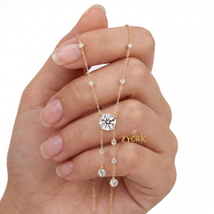 Collar con Colgante de Diamante Cultivado en Laboratorio, Plata de Ley 925, Cadena de Oro, Collar Solitario para Mujer, Joyería Elegante para Regalo - Product Image 1