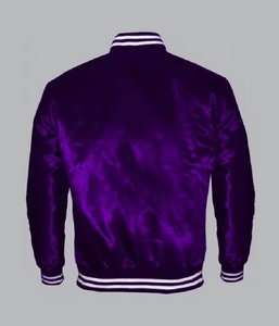 <b>Purple</b> Satin <b>Varsity</b> <b>Jacket</b> Men Stand Collar Long Sleeve Baseball <b>Jacket</b> Breathable Windproof Winter Outerwear - Product Image 6