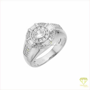 Anillo de Plata 925 con Diamante Cultivado en Laboratorio de Primera Calidad, Diseño Redondo y Atrevido, Tono Dorado, Joyería de Alta Gama para Importadores - Product Image 5